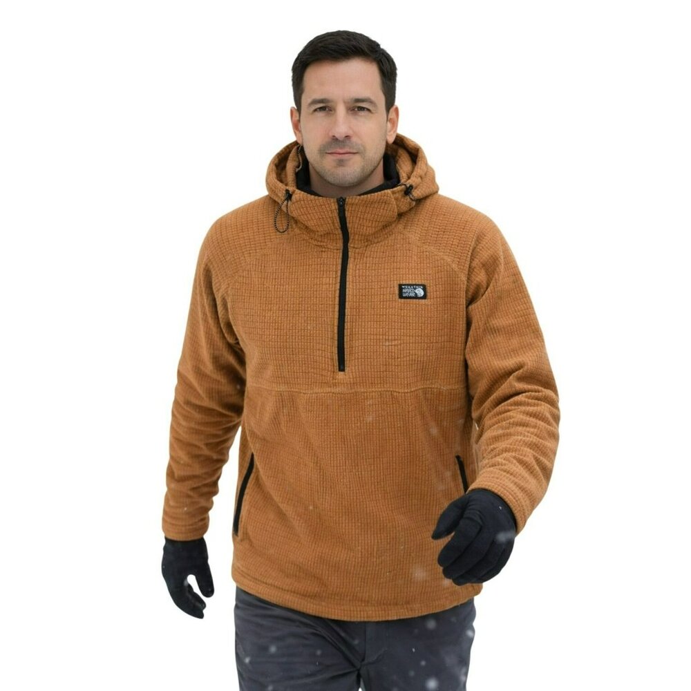 Mountain Hardwear Men's Corded Pullover Puffer Jacket in Rust